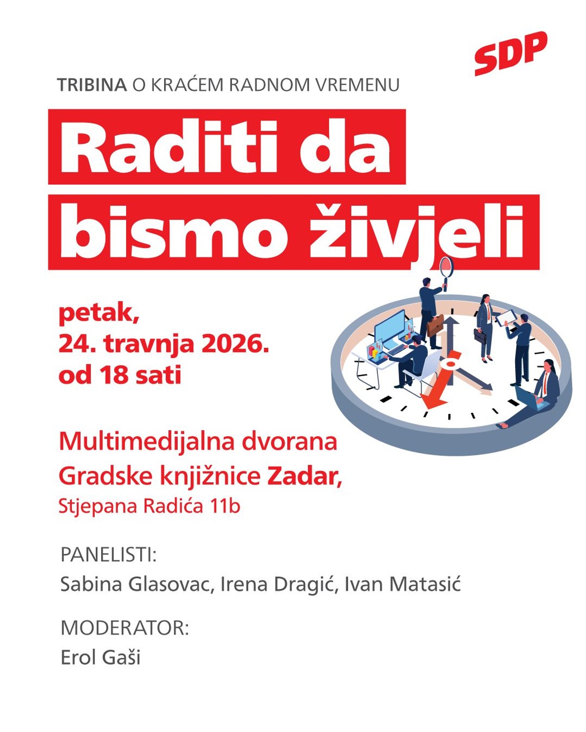 SDP-ovci najavili novu raspravu o skraćivanju radnog vremena
