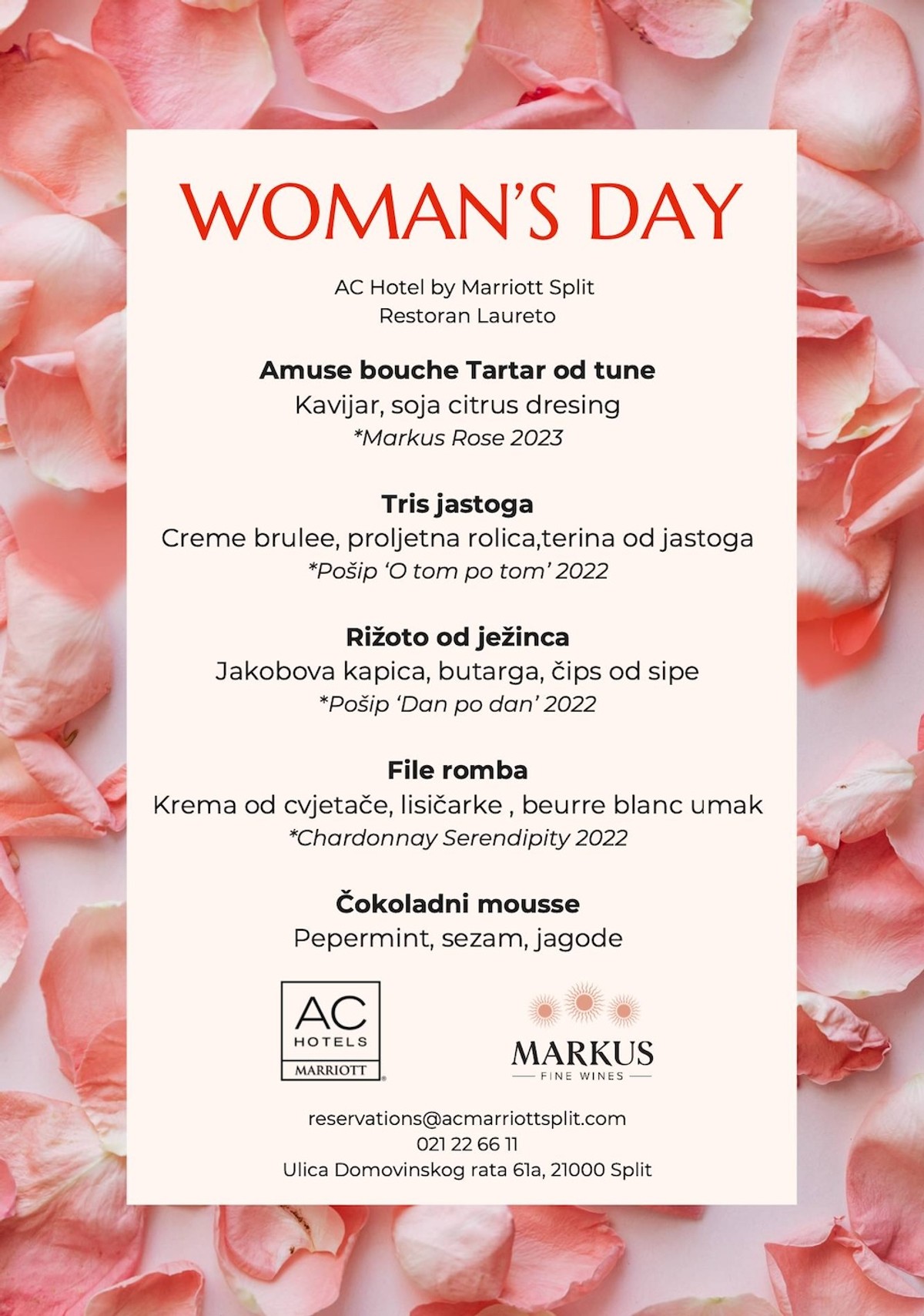 AC Hotel by Marriott Split pripremio je izvanrednu ponudu za Dan žena: Evo detalja