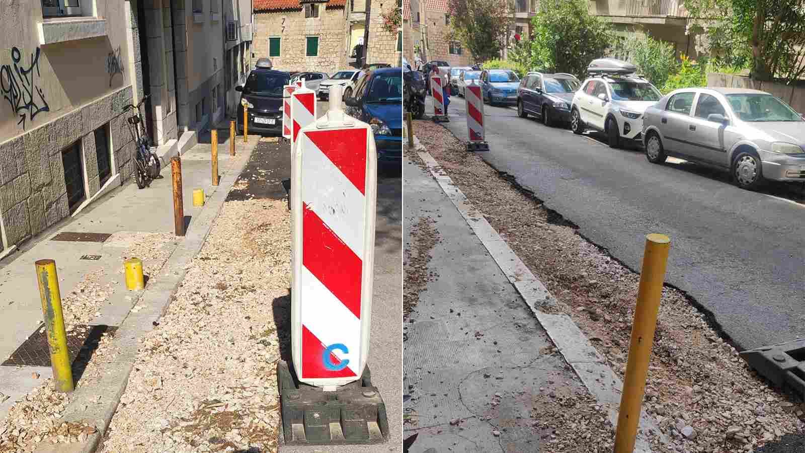 FOTO Raskopane ceste u centru grada: Splićani i turisti preskaču rupe zbog postavljanja kabela u srcu sezone