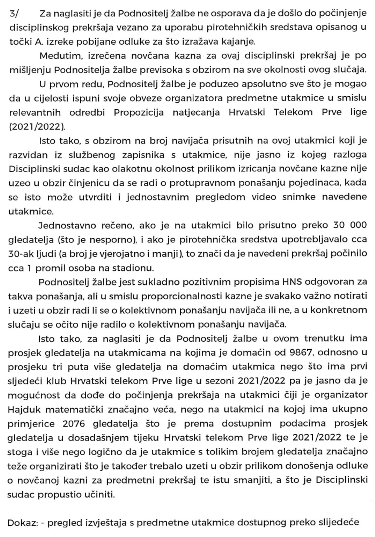 HAJDUK POSLAO ŽALBU: Provjerite što se u njoj navodi... 