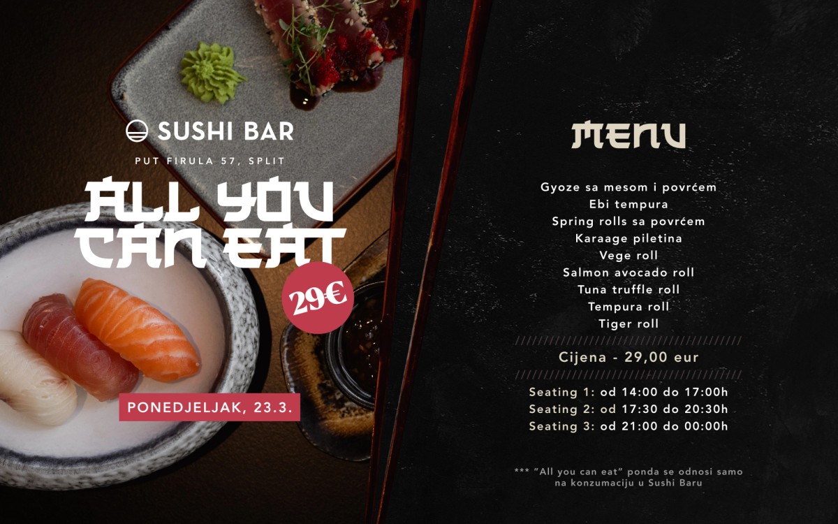 Ovih dana u Biberon Sushi Baru traži se mjesto više