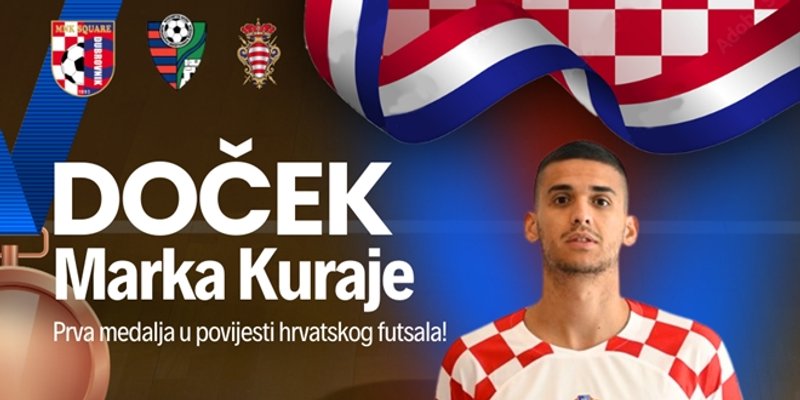 SVI U GOSPINO POLJE Doček Marka Kuraje - brončanog reprezentativca Hrvatske u futsalu