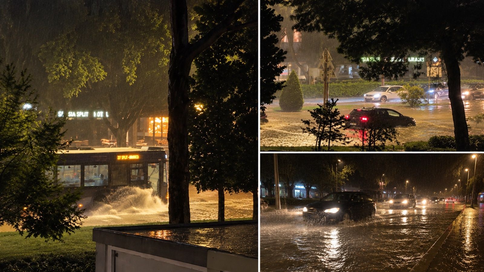 Kiša blokirala Split: Vozači se probijaju kroz jezero na Poljičkoj
