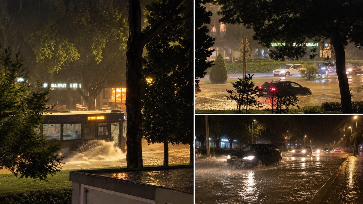 Kiša blokirala Split: Vozači se probijaju kroz jezero na Poljičkoj