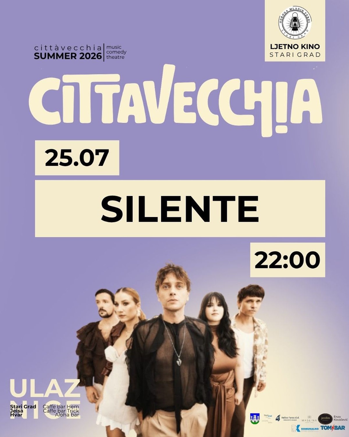OVE SUBOTE Silente u Starom Gradu u sklopu Cittàvecchia festivala