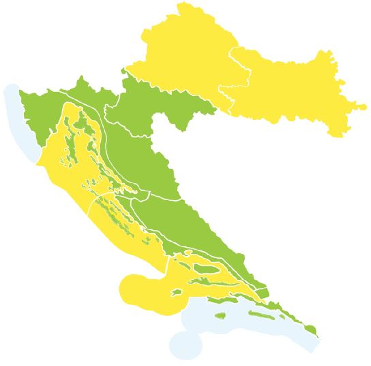 DHMZ JAVLJA Dio obale sutra pod žutim upozorenjem