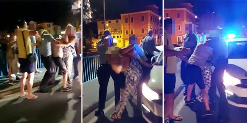 DRAMA U OMIŠU Policija intervenirala zbog glazbe u kafiću, pogledajte snimku sukoba na mostu