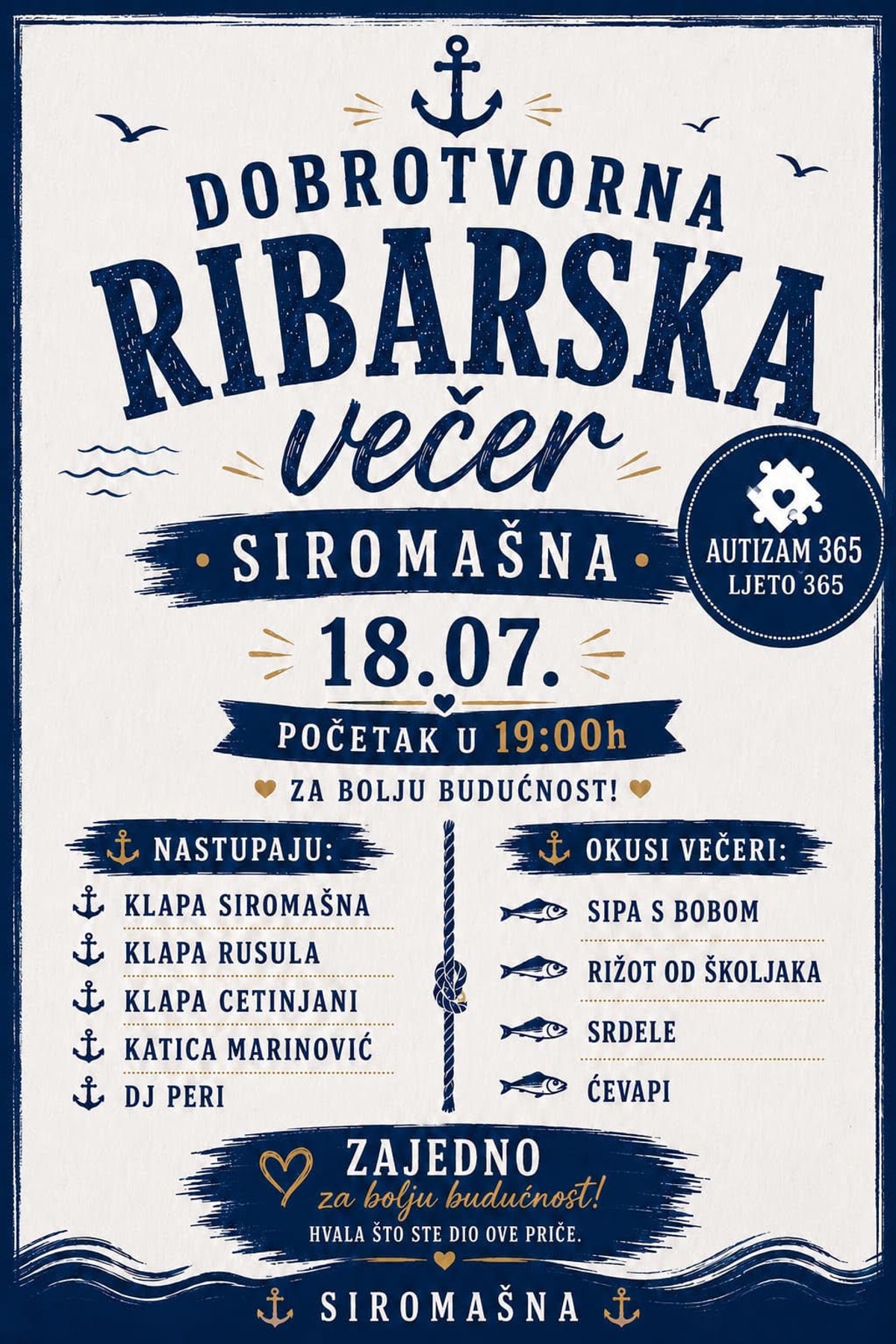 Večeras u Siromašnoj dobrotvorna ribarska večer