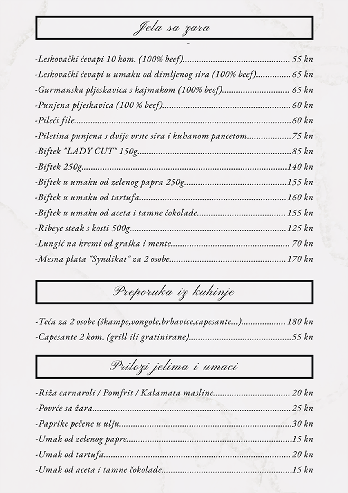 Splitski Syndikat predstavlja novi jelovnik