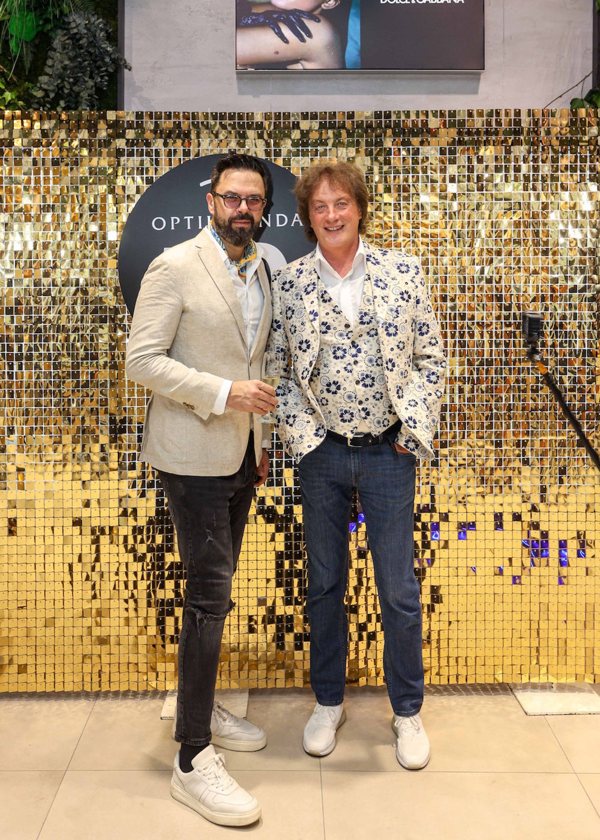 Petar Grašo i Tonči Huljić na svečanom eventu u čast otvorenja 50. poslovnice Optike Anda! 