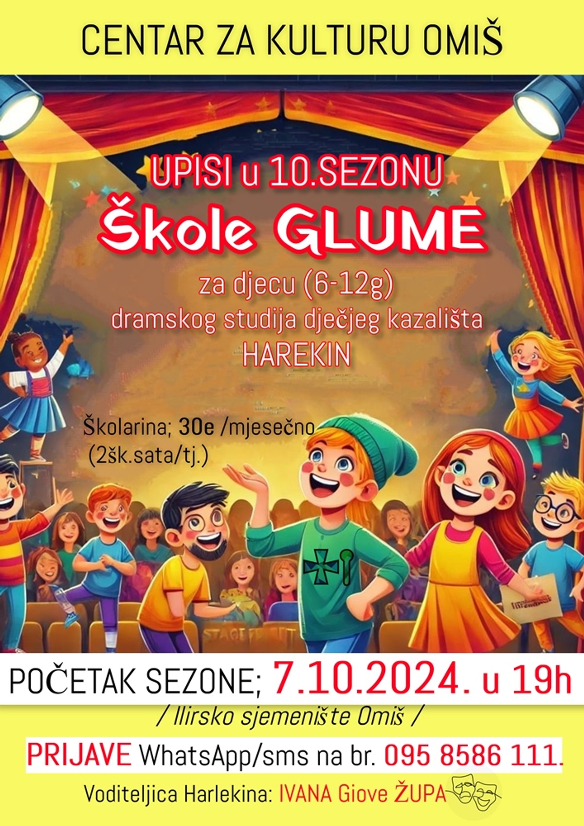 DJEČJE KAZALIŠTE HARLEKIN: U tijeku upisi u 10. sezonu škole glume