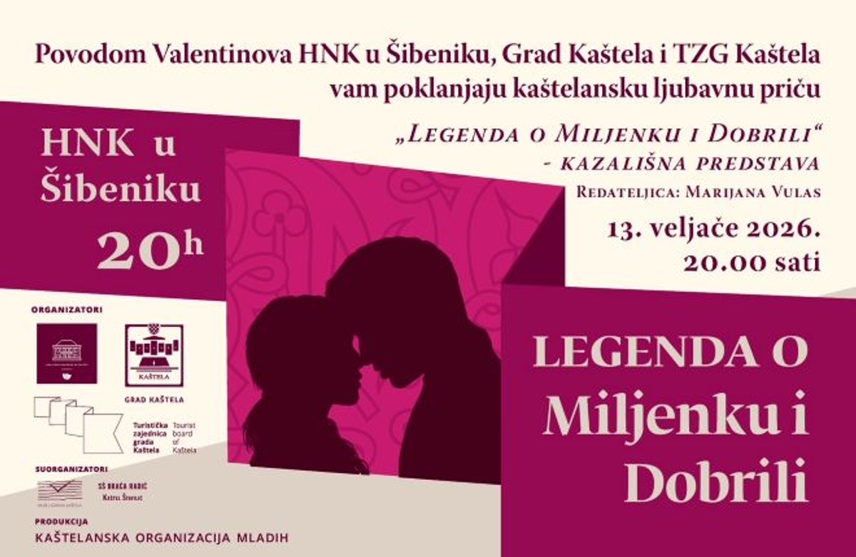 UOČI VALENTINOVA Kaštelanska ljubavna priča predstavlja se u Šibeniku