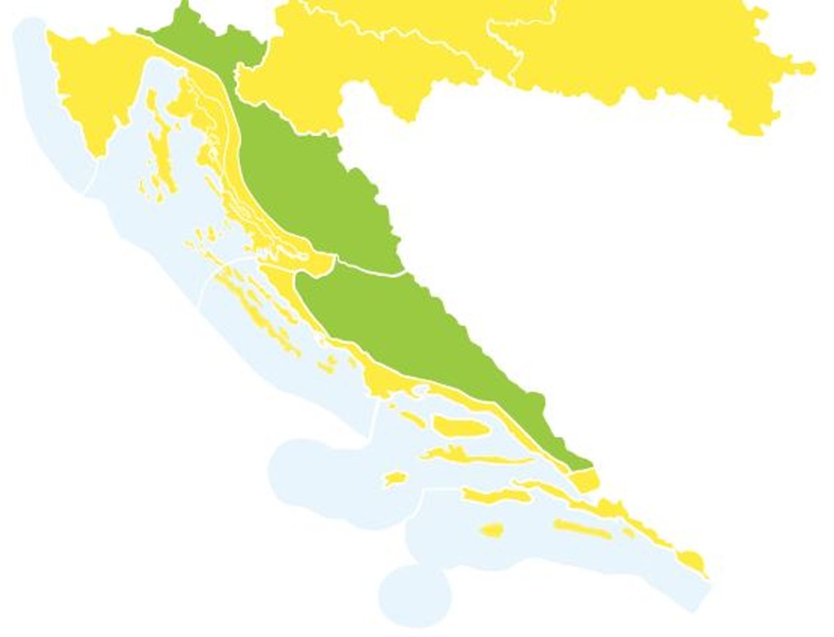 Obala sutra pod žutim upozorenjem