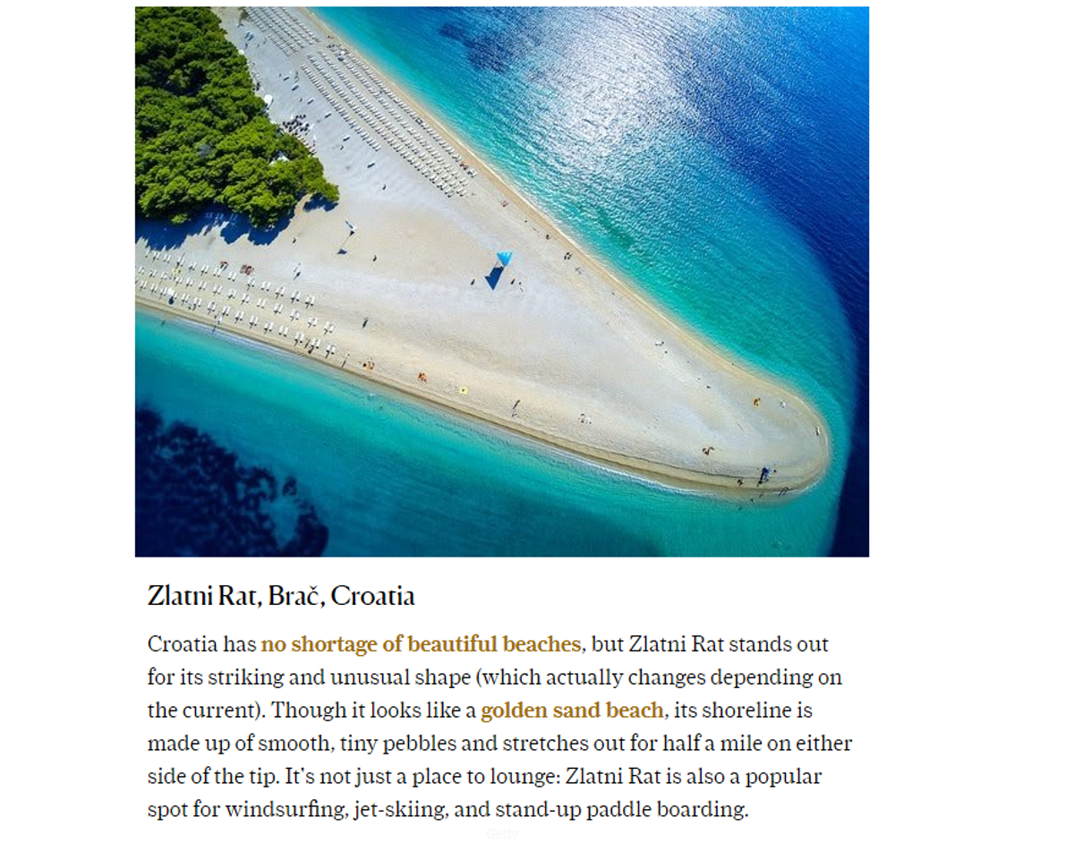 Hrvatske plaže Nugal i Zlatni rat uvrštene među najljepše europske plaže 