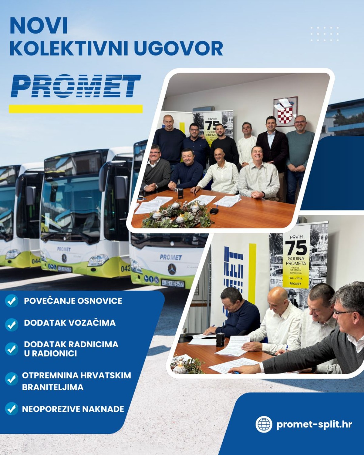 Promet Split potpisao novi kolektivni ugovor: Povećanja plaća, posebne otpremnine i veliki odaziv na kampanju
