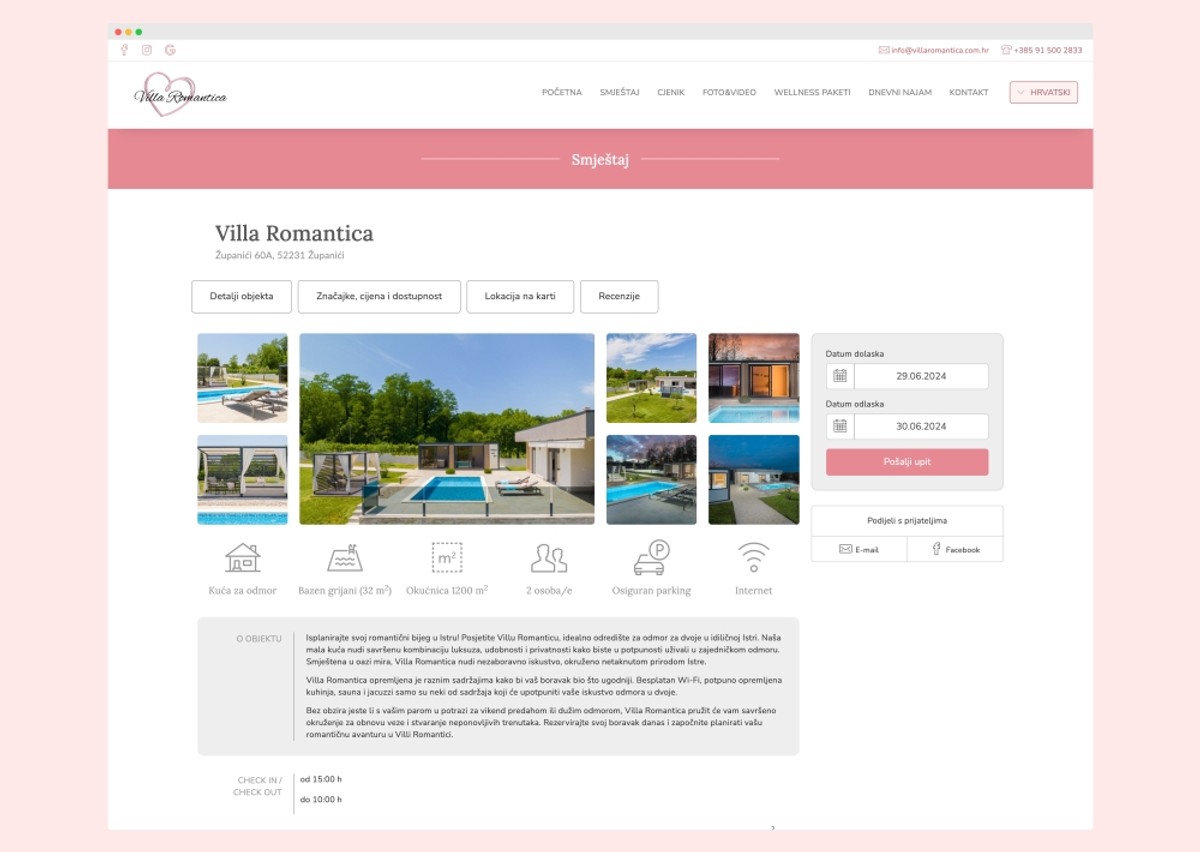 U romantičnoj kući za dvoje u ruralnoj Istri popunjenost preko 300 dana, i to direktnim rezervacijama!