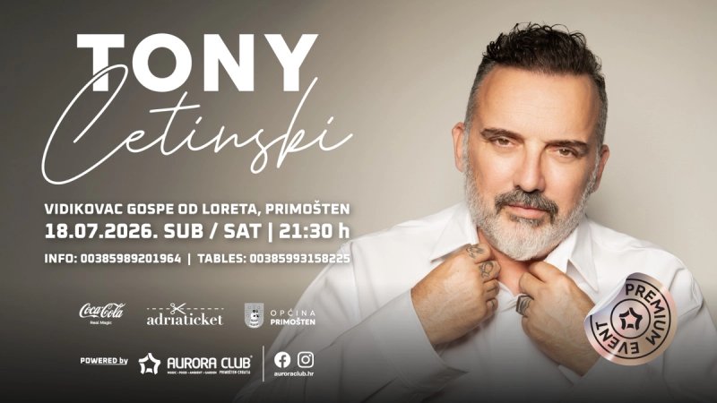 VIKEND U PRIMOŠTENU Stiže Tony Cetinski