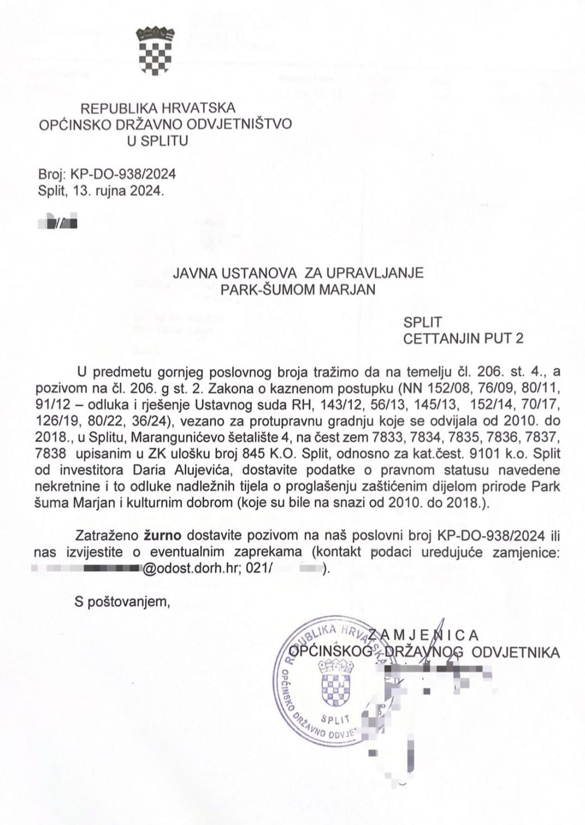 PROSVJED PRED BANOVINOM Ivošević: Većina sudionika povezana je s bespravnom gradnjom na Marjanu