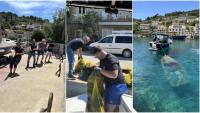FOTO Izvučena tri kubika otpada iz mora kod Šolte: 'Poseban izazov predstavljala je potopljena plastična brodica'
