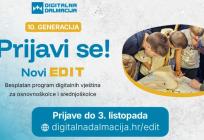 Još danas možeš ući u 10. generaciju županijskog EDIT-a, prijavi se na novi program Digitalne Dalmacije za osnovnoškolce i srednjoškolce
