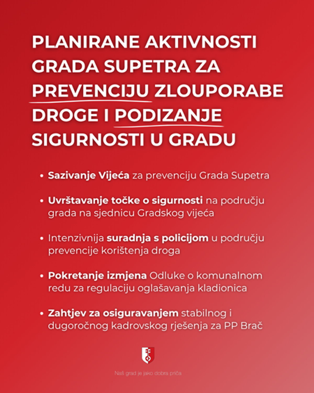 GRAD SUPETAR REAGIRAO NA PISMO 'Iskoristit ćemo sve opcije koje imamo'
