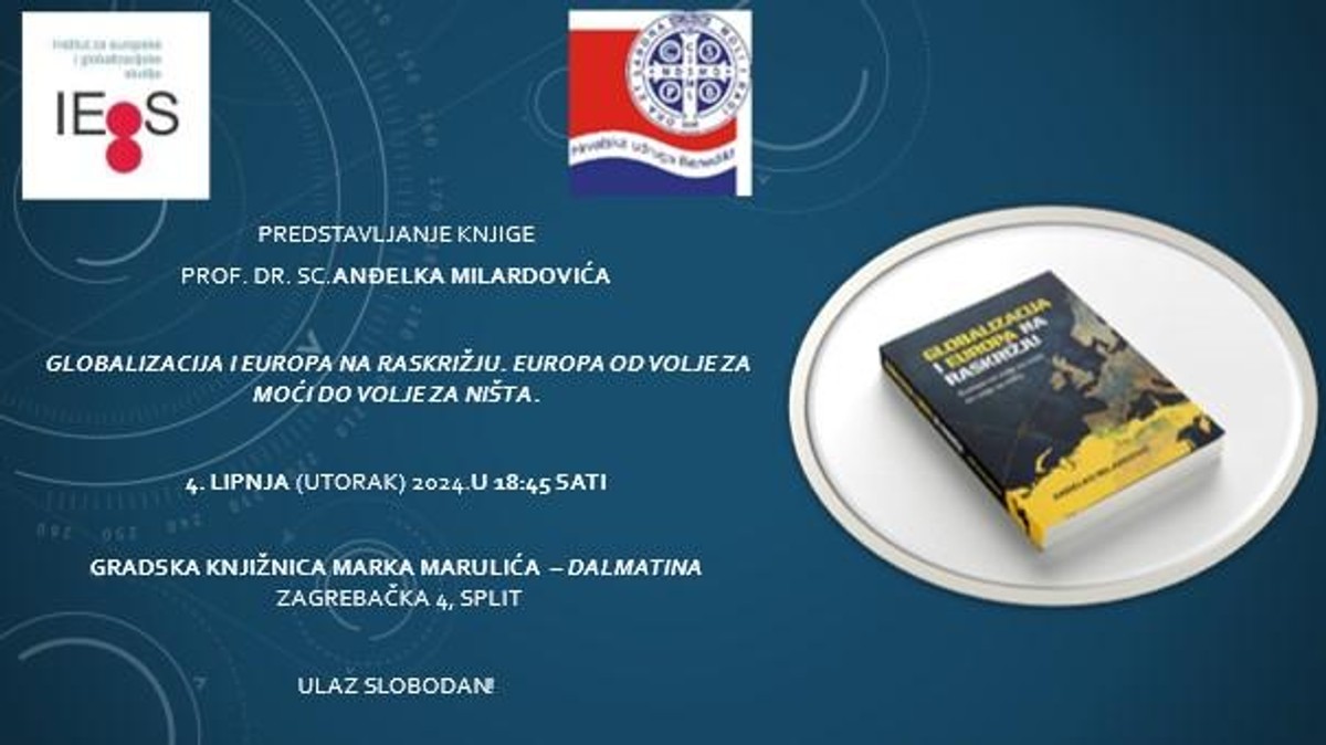 GKMM Predstavljanje knjige Anđelka Milardovića 'Globalizacija i Europa na raskrižju. Europa od volje za moći do volje za ništa'