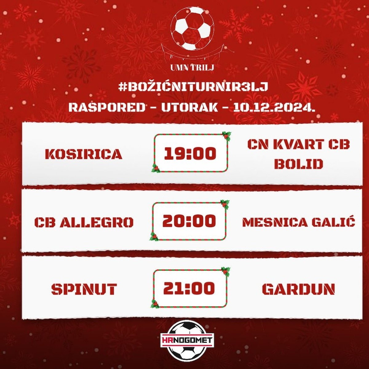 Završen dio Božićnog malonogometnog turnira u Trilju, evo rezultata