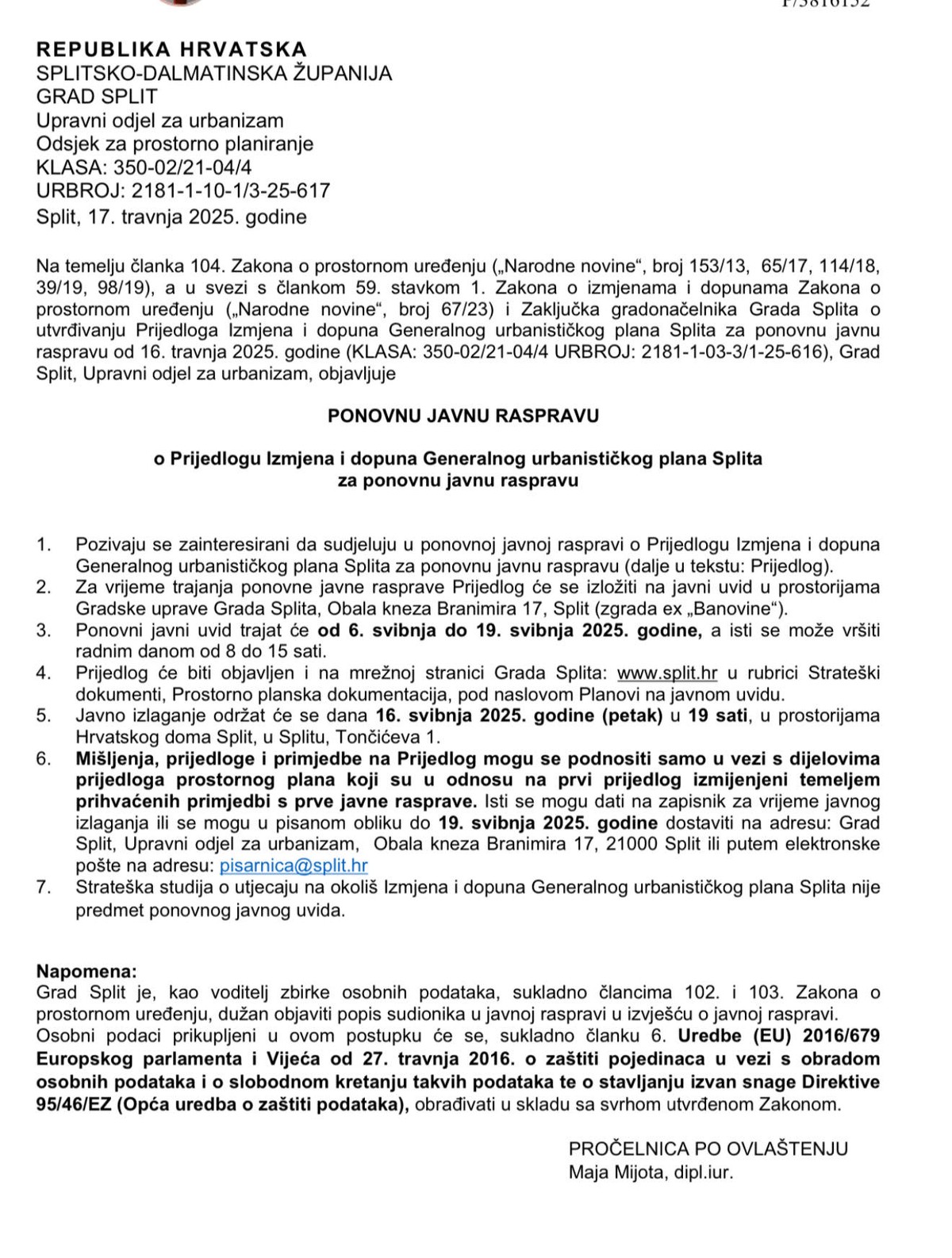 USRED KAMPANJE Javna rasprava o izmjenama GUP-a zakazana za dan uoči predizborne šutnje