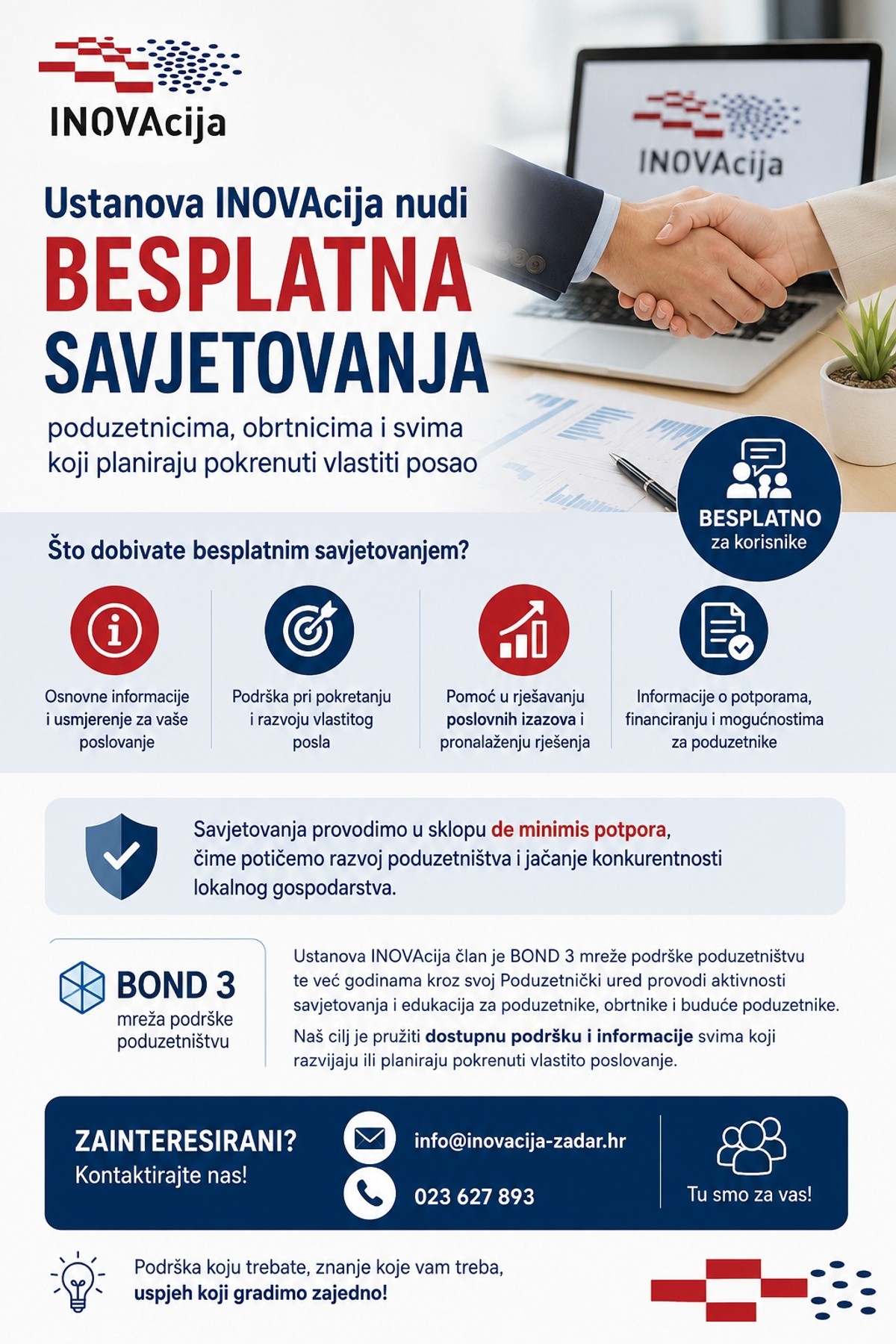 Ustanova INOVAcija nudi besplatna savjetovanja