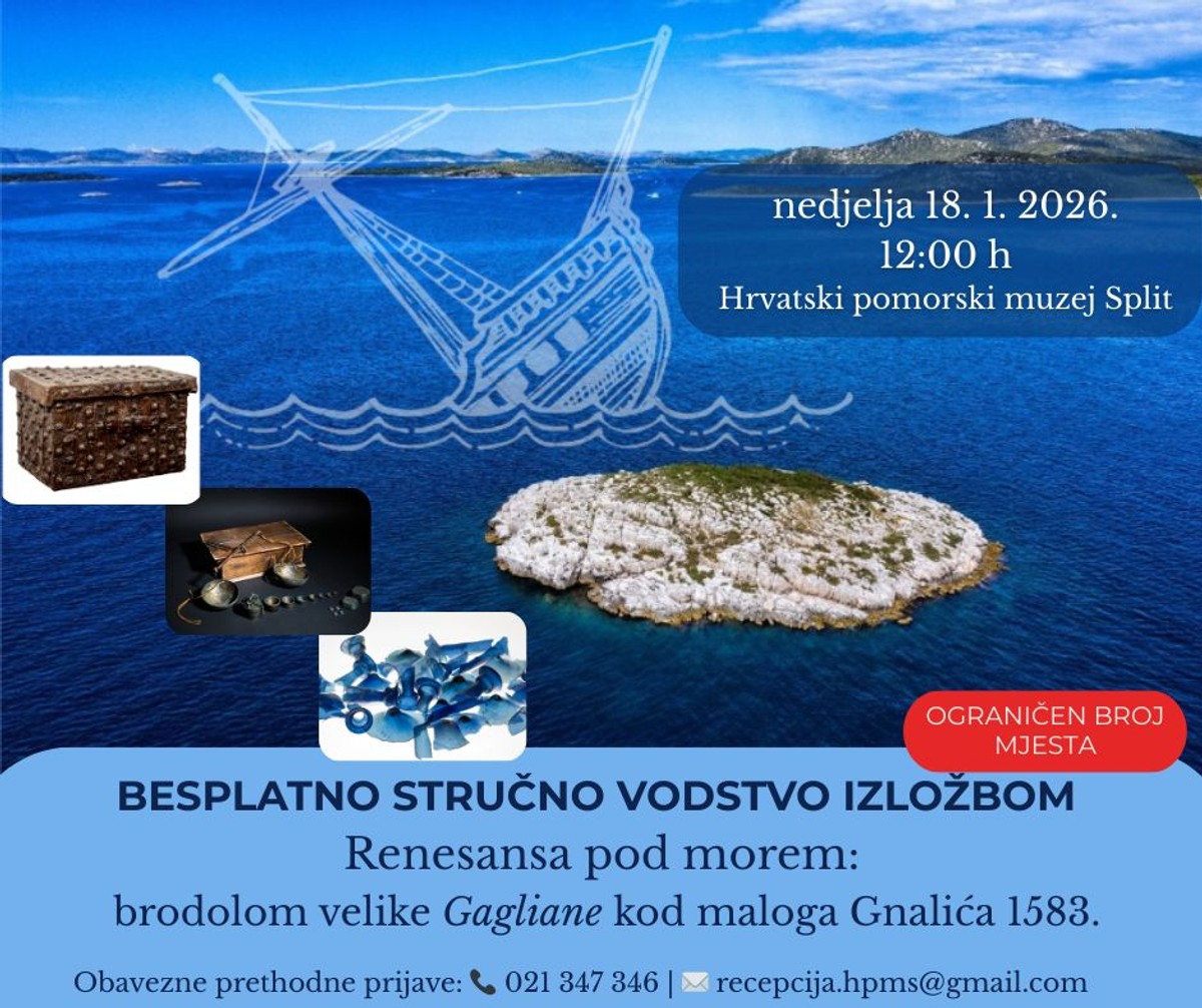 Besplatno stručno vodstvo atraktivnom izložbom u Hrvatskom pomorskom muzeju u Splitu