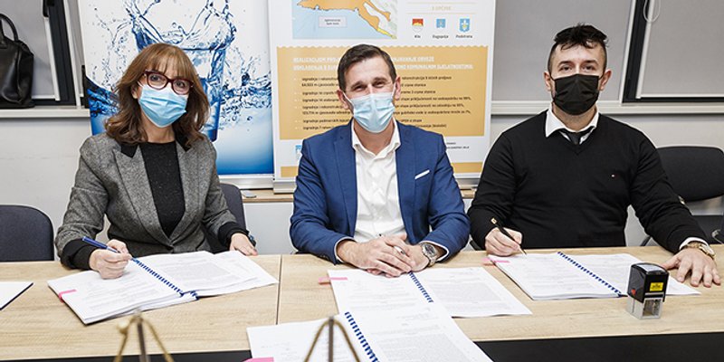 Vedrana Tudor (Institut IGH d.d., Zagreb), Tomislav Šuta (Vodovod i kanalizacija d.o.o., Split) i Josip Ćorić (Eptisa Adria d.o.o., Zagreb)