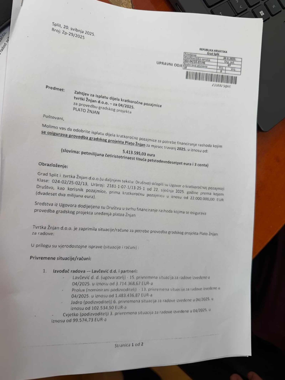 FOTO Troškovnik Žnjana: Na sjednici pokazali dokument o radovima