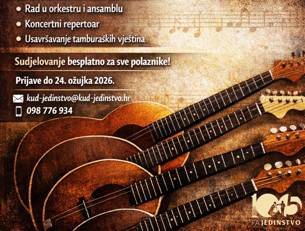 FA Jedinstvo organizira besplatni seminar tambure i tamburaške glazbe