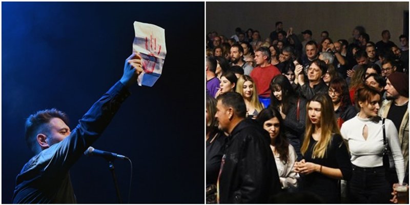 VIDEO Podrška prosvjedima u Srbiji s koncerta IQV-a u Splitu