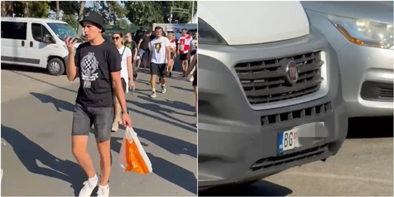 VIDEO Kombi beogradskih tablica pokraj publike koja ide na koncert
