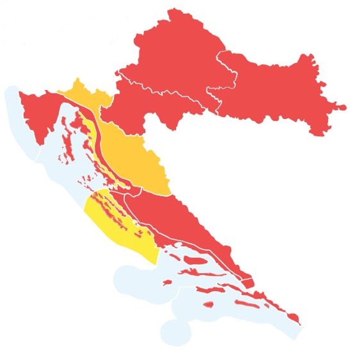 Gotovo cijela Hrvatska sutra pod crvenim upozorenjem