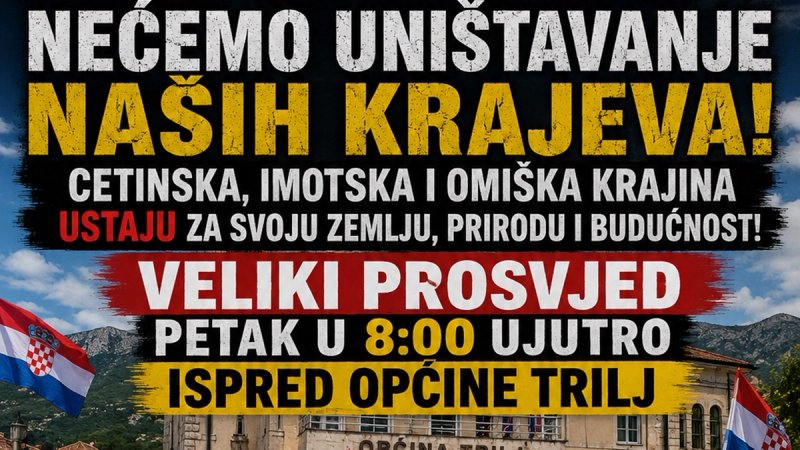 U Trilju najavljen prosvjed zbog planiranih energetskih projekata