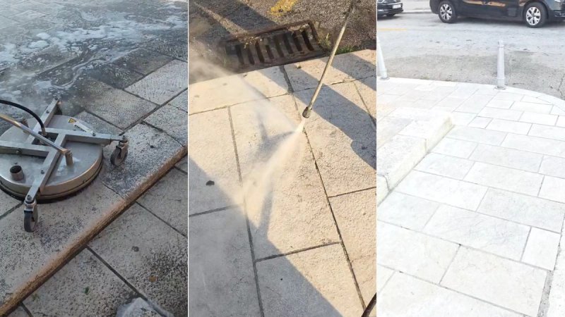 VIDEO Ovako izgleda kamen kraj fontane, stroj 'otkrio' bijelu boju