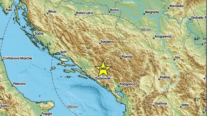 Potres na granici BiH i Crne Gore, osjetio se i u Dalmaciji