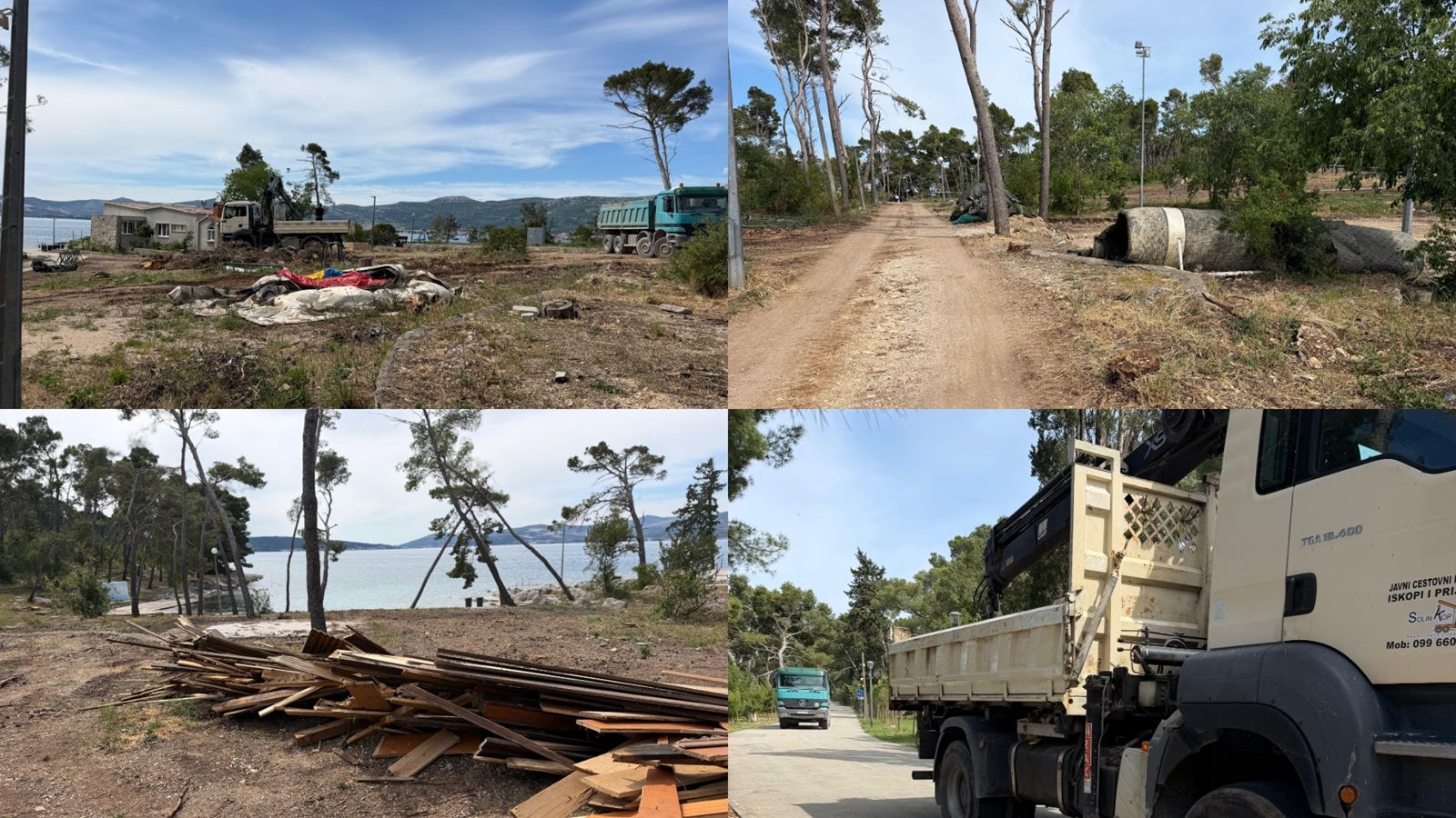 FOTO/VIDEO Bageri srušili sportske terene na Marjanu, park šuma je neprepoznatljiva