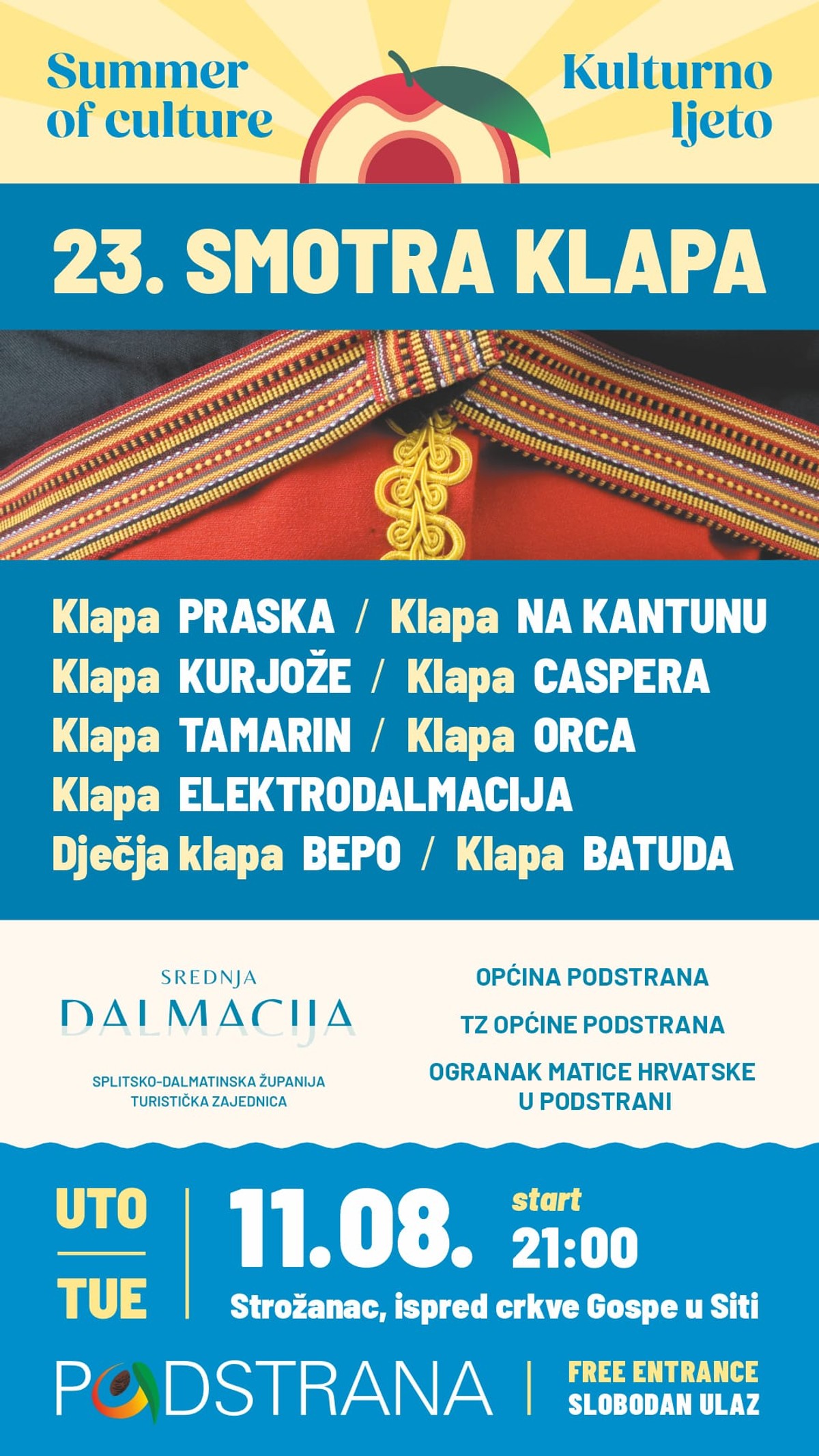 Klapska večer pod zvijezdama: U Strožancu se održava 23. Smotra klapa