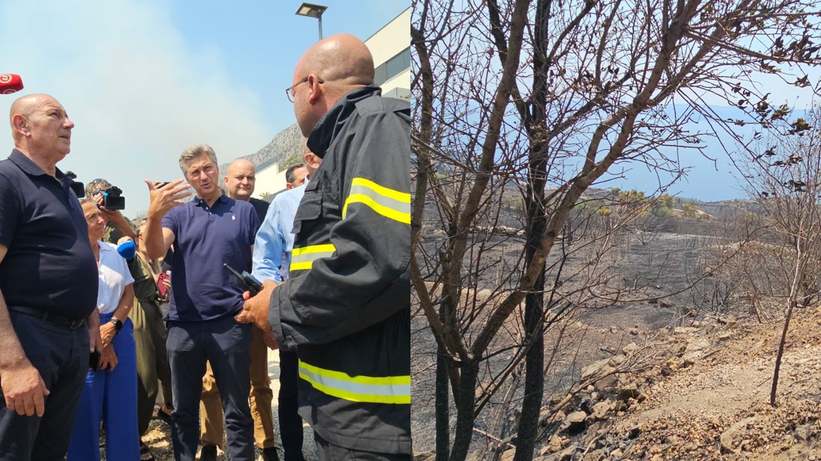 FOTO/VIDEO Premijer sa šefom omiških vatrogasca: Borba je bila strašna!