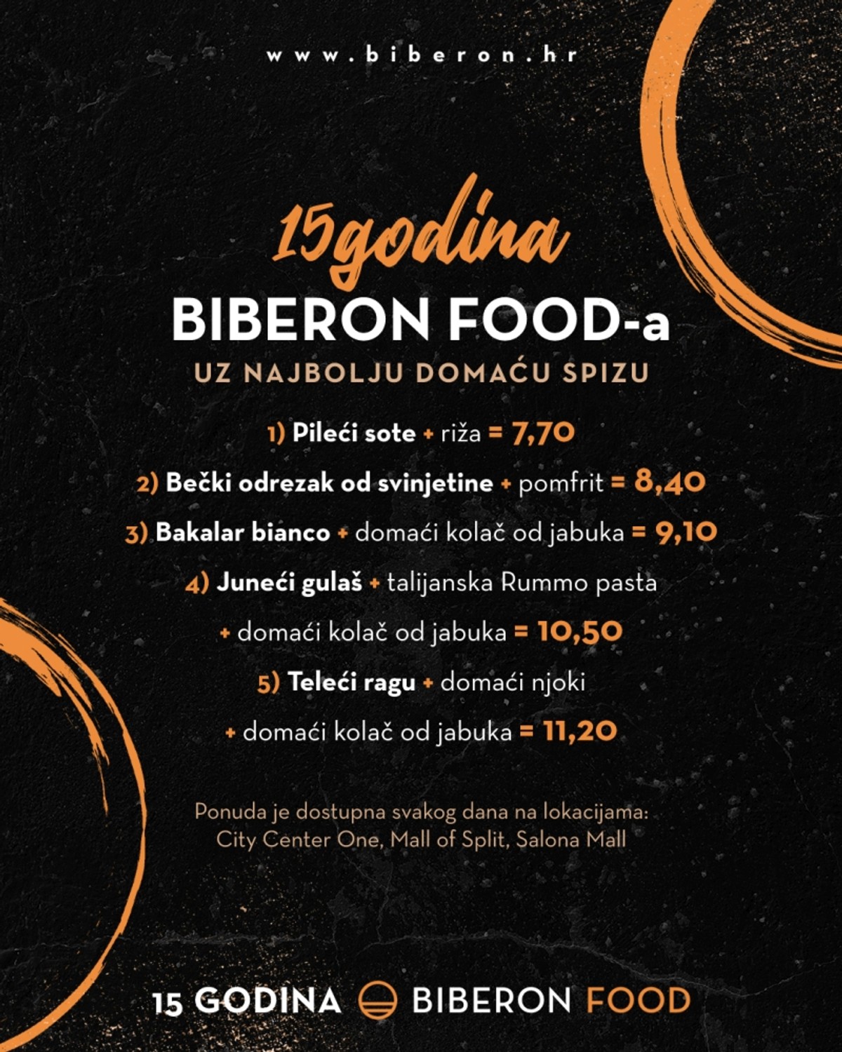 Posebna ponuda domaće spize povodom 15 godina Biberon Fooda