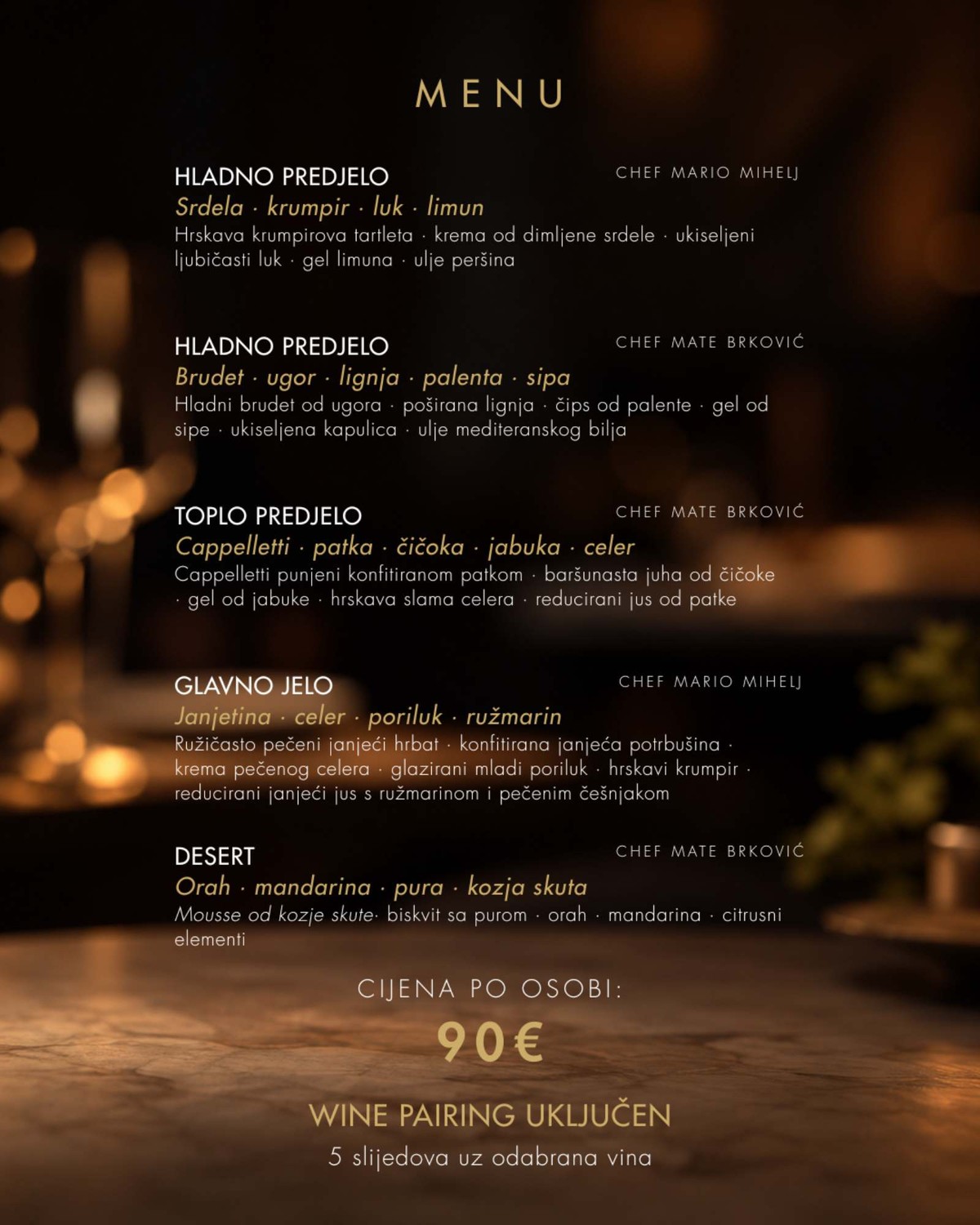 Mario Mihelj stiže u Split: Restoran Kadena priprema posebnu gastronomsku večeru u pet sljedova