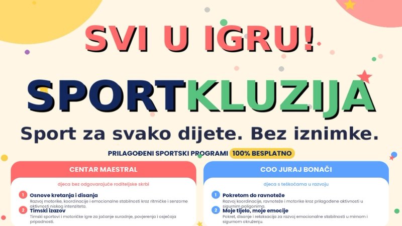 Projekt 'Sportkluzija': Sport za svako dijete, bez iznimke