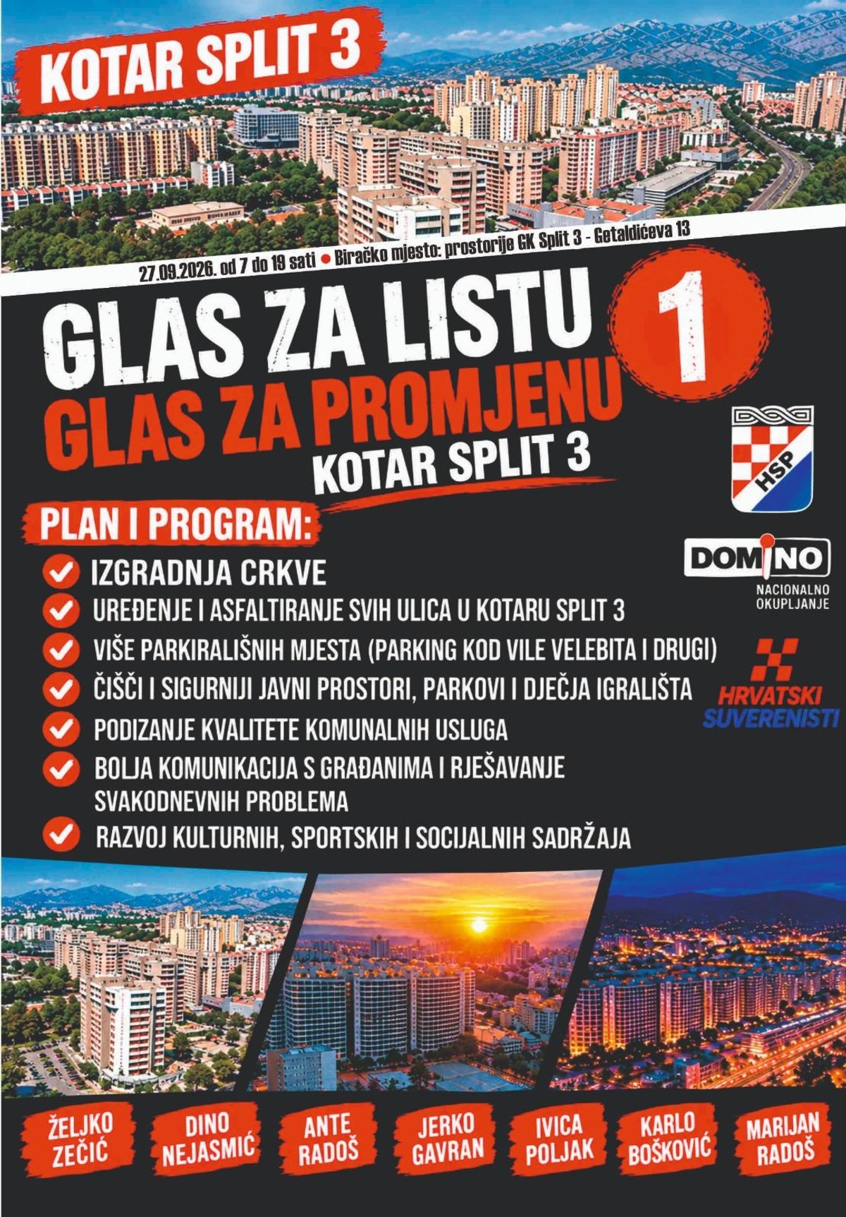 Vukovarska koalicija predstavila liste za sva splitska kotara; prioriteti izgradnja crkve i otvaranje ambulante