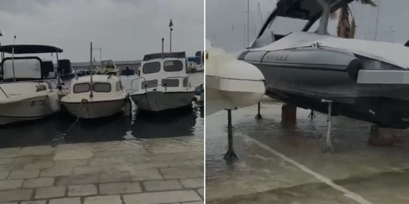 VIDEO Poplavljena Matejuška i riva u lučici Labud