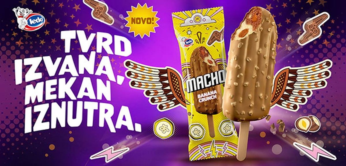 Novi Ledo sladoled Macho Banana Crunch nudi dvostruku kombinaciju okusa i savršeni 'crunch'