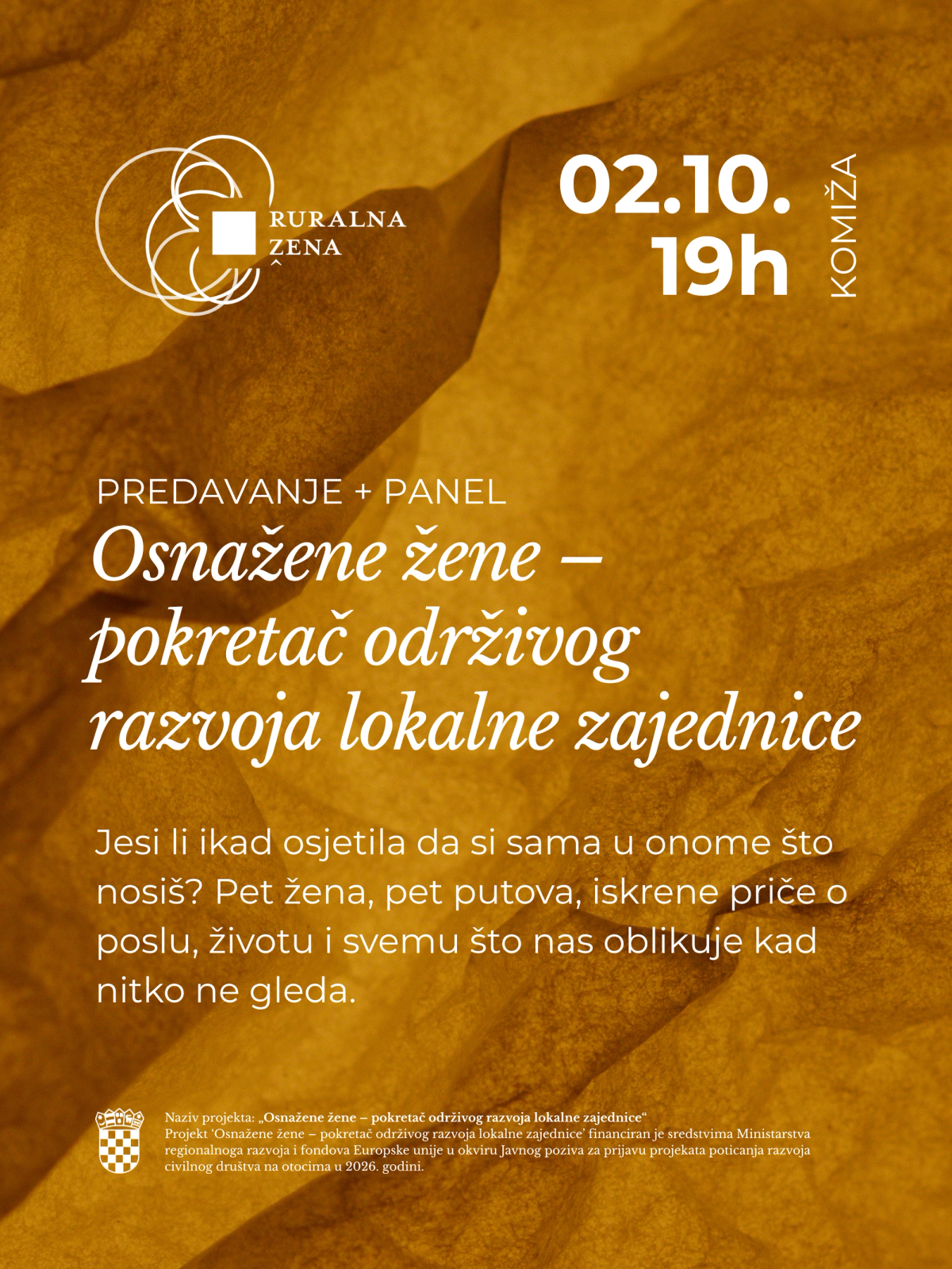 Ruralna žena stiže u Komižu: Osnažene žene, pokretač održivog razvoja lokalne zajednice