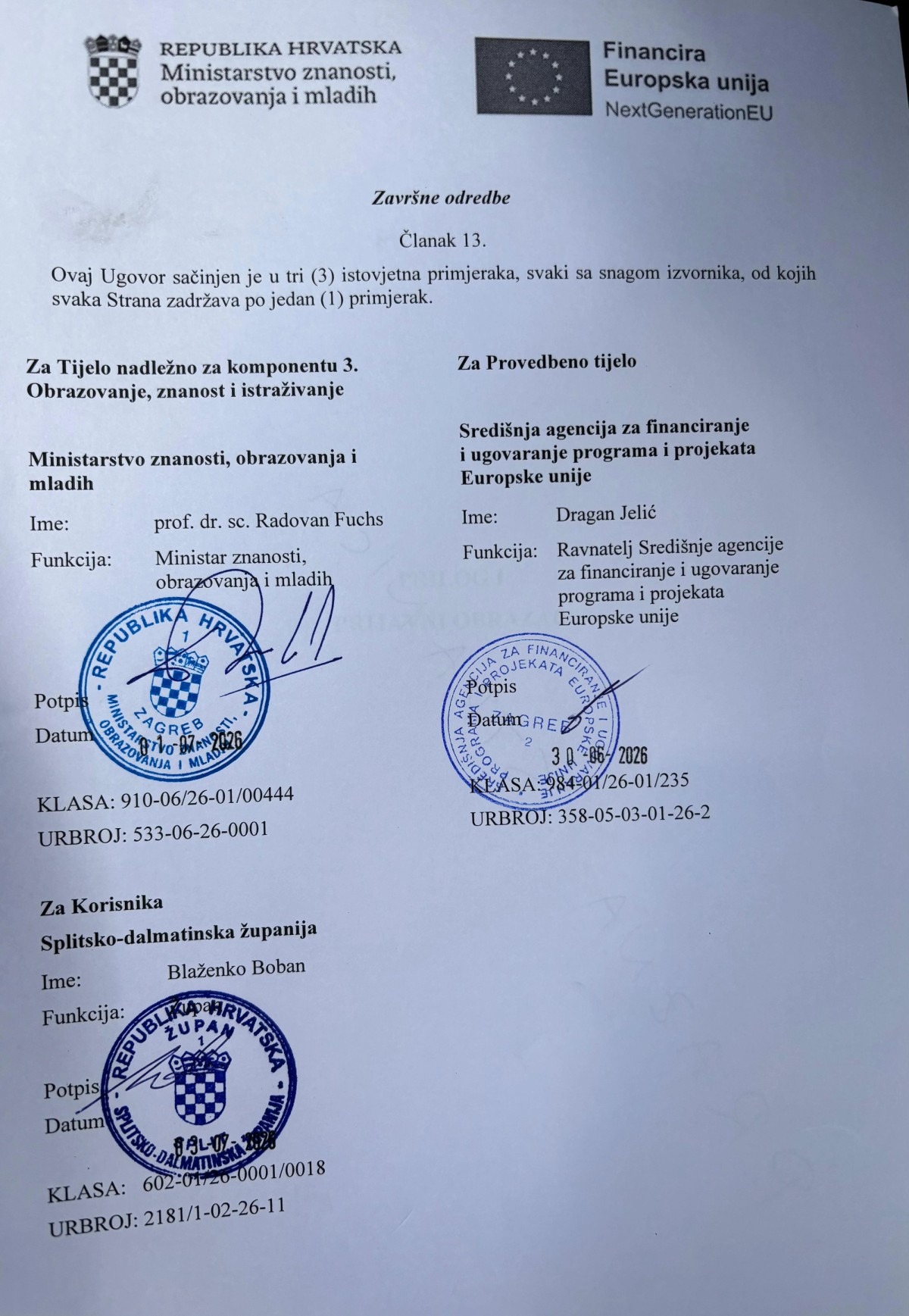 Povijesni dan za Sinj: Potpisan ugovor za novu Osnovnu školu fra Pavla Vučkovića